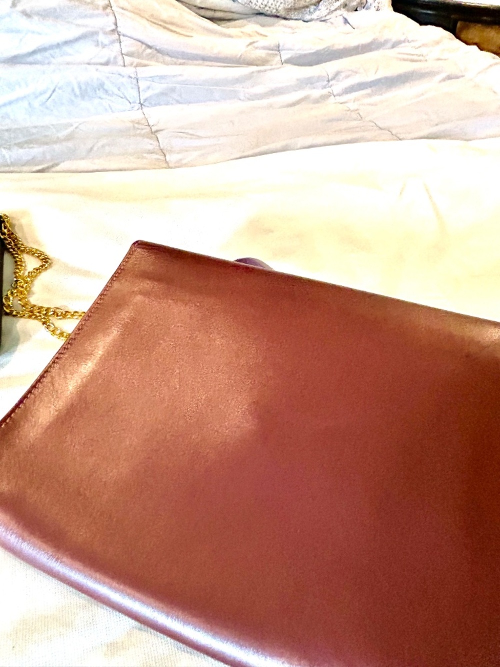 Cartier Leather Clutch. Beautiful, burgundy. New.  Can be used as shoulder bag. - Picture 9 of 16